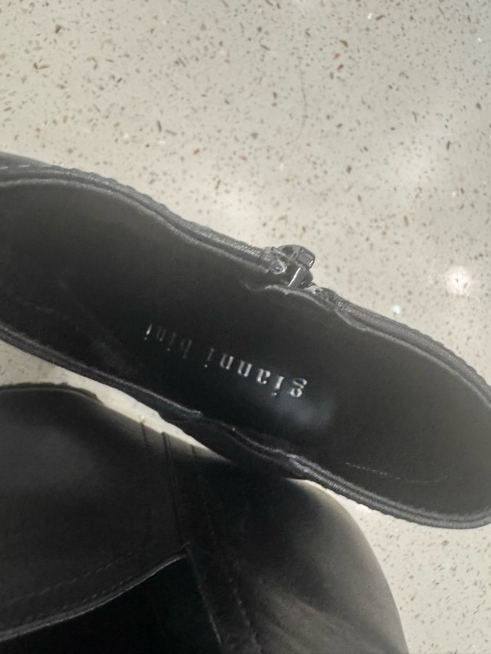 Gianni Bini Black Leather-Look High Heel Ankle Boot - Picture 7 of 10